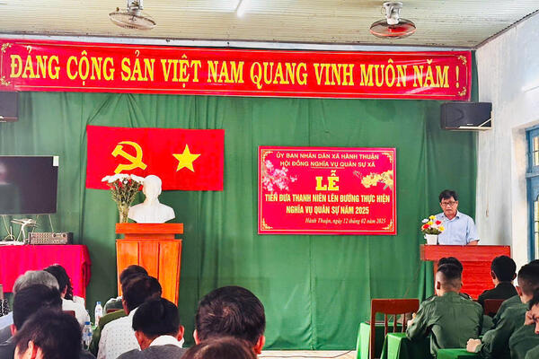 Lễ tiễn đưa Thanh niên lên đường nhập ngũ năm 2025